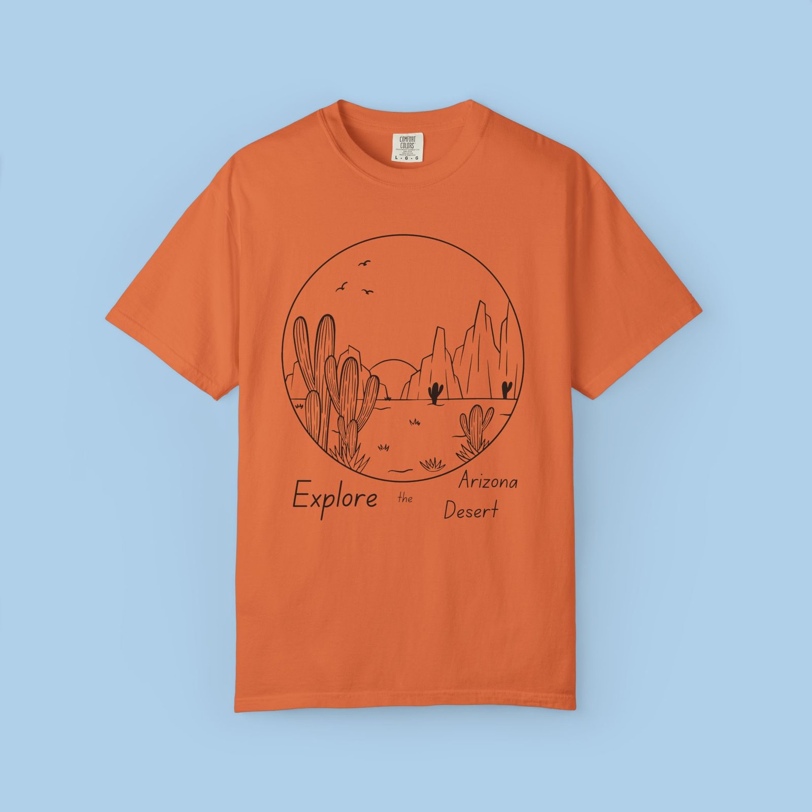 Womens Tshirt Explore Arizona in the Desert - Unisex Garment-Dyed T-shirt - Image 2