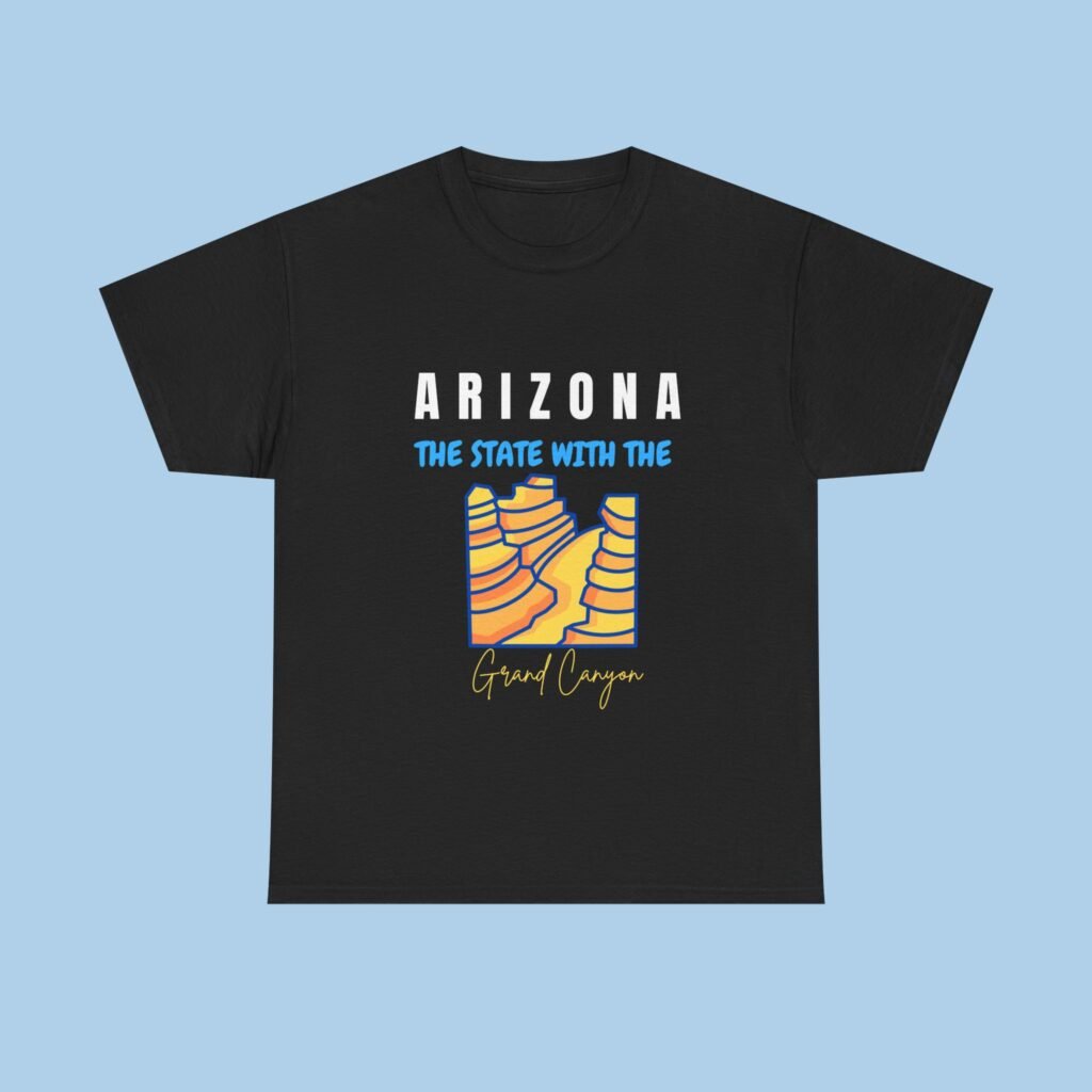 Arizona The State with the Grand Canyon Unisex Heavy Cotton Tee, Gifts for her, gifts for him