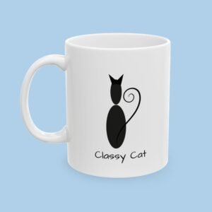 Classy Cat Ceramic Mug, Gifts for her, Gifts for him