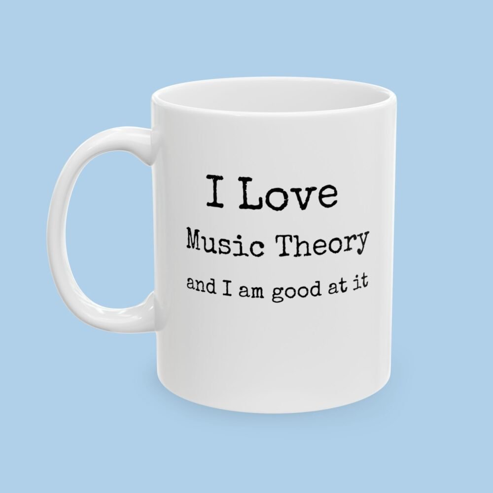 I Love Music Theory Ceramic Mug, gifts for her, gifts for him, orchestra, Band