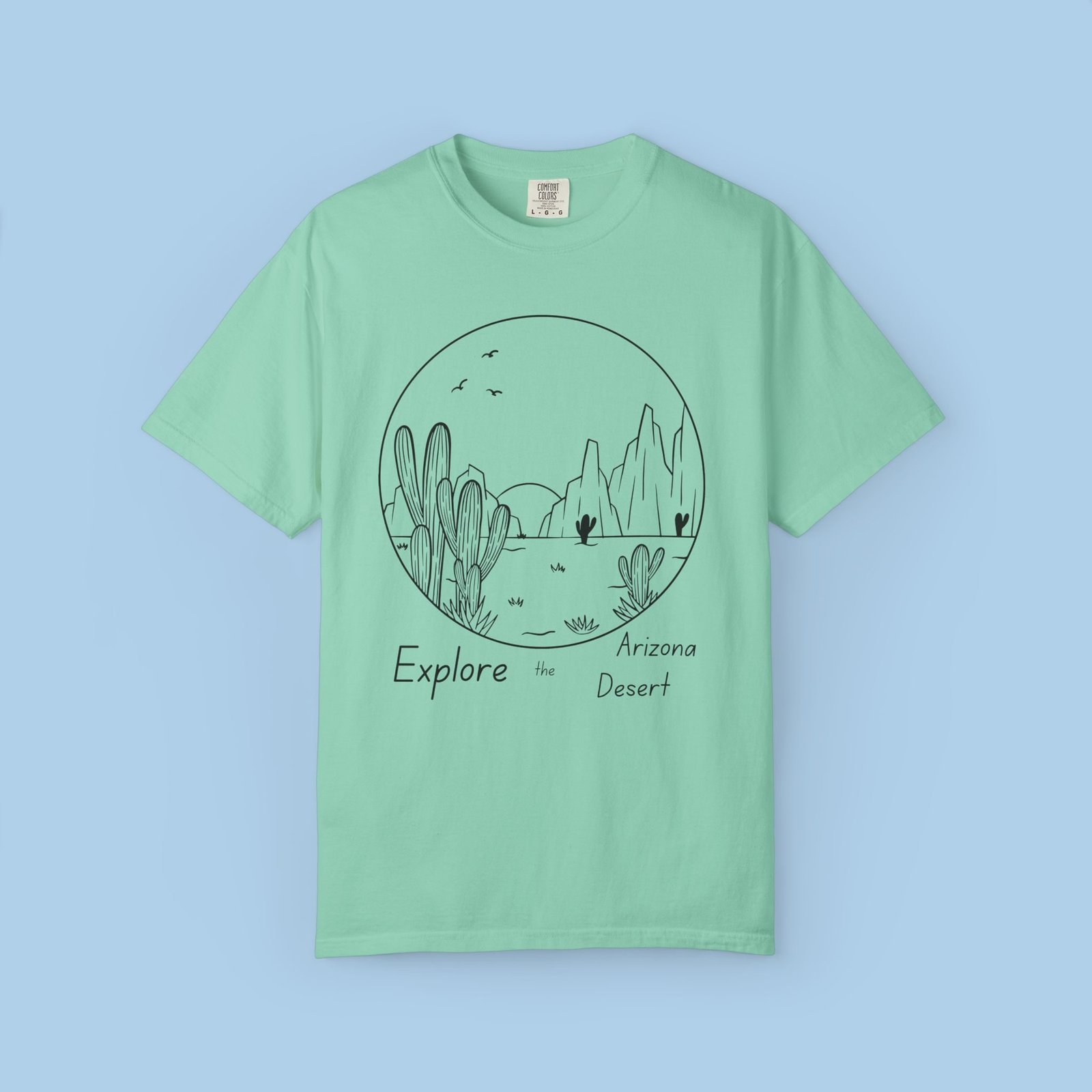 Womens Tshirt Explore Arizona in the Desert - Unisex Garment-Dyed T-shirt - Image 3