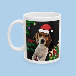 Personalized Custom Pet Photo Christmas Ceramic Mug,