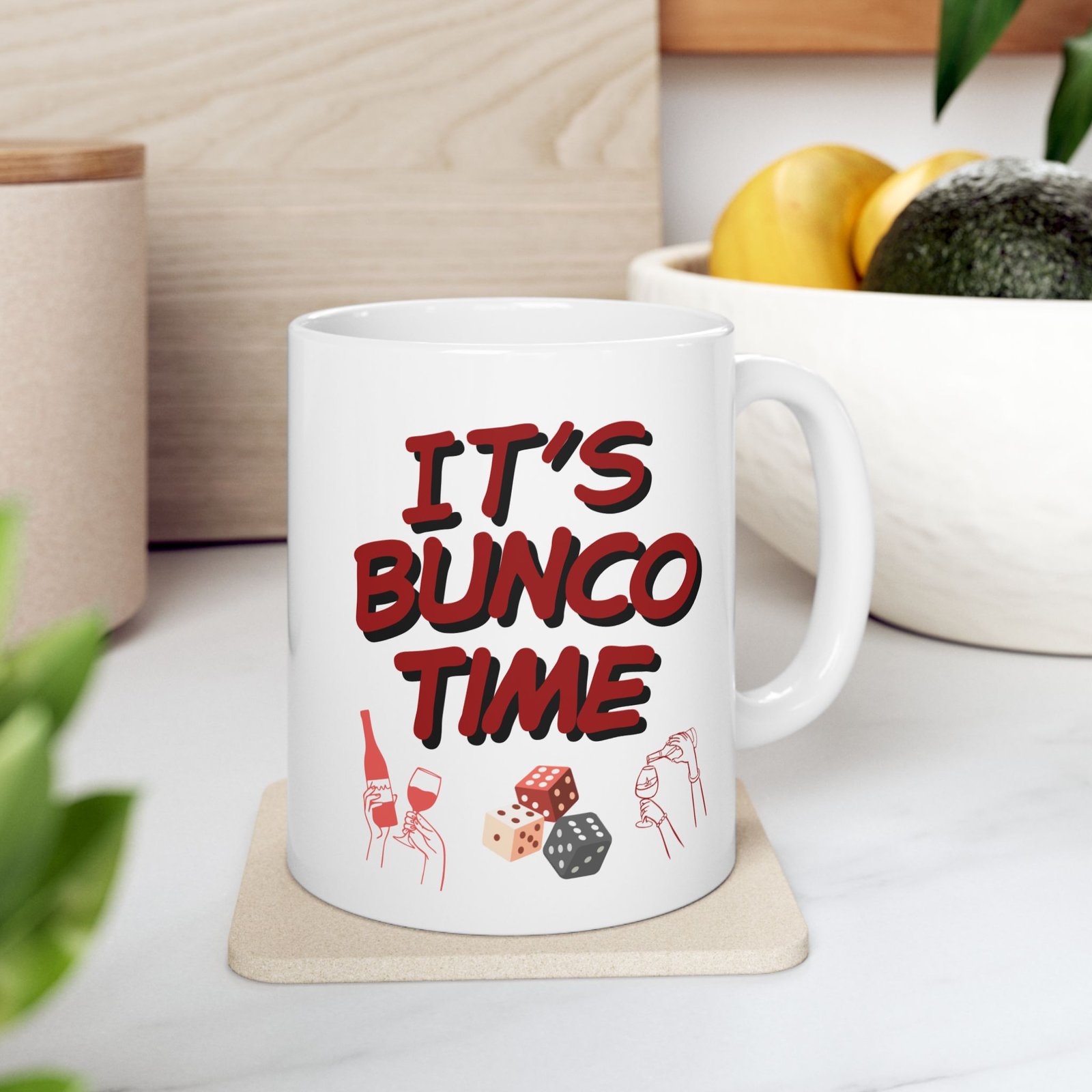 It's Bunco Time Ceramic Mug - Image 4